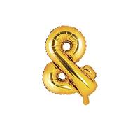 PartyDeco - Globo de Mylar con Forma de símbolo y Oro, 35 cm, para cumpleaños, Adulto, niño, Dorado