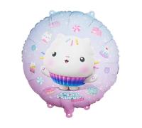PartyDeco Globo redondo 35 cm – Gabby's Dollhouse Cakey – Helio o aire, reutilizable, con tubo