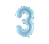 PartyDeco Globo Foil 3" en Azul Claro 86 cm