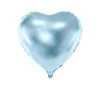 PartyDeco Globo Mylar Foil con Forma de corazón Azul Metalizado, diámetro 45 cm