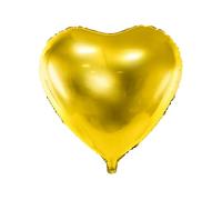 PartyDeco Globo Mylar en forma de corazón – Dorado metalizado, 45 cm