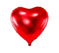 PartyDeco – Globo Mylar Foil con forma de corazón rojo metalizado, 61 cm