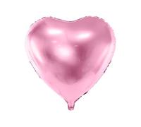 PartyDeco - Globo Mylar Foil con Forma de corazón Rosa Metalizado, 45 cm de diámetro