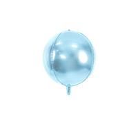 PartyDeco - Globo Mylar Foil Redondo Azul Metalizado, 45 cm de diámetro