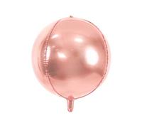 PartyDeco - Globo Mylar Foil Redondo Rosa Dorado Metalizado, diámetro 45 cm, Dorado, 40 cm