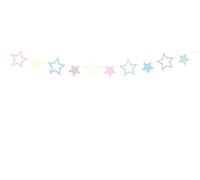 Partydeco - Guirnalda de Estrellas de Colores Pastel, Multicolor