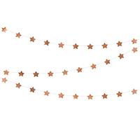PartyDeco Guirnalda de estrellas en oro rosa, 36 m, para carnaval, Navidad, boda, cumpleaños