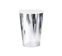 PartyDeco KPP35-018-EU1 - Vasos de papel - Silver Classic - 220 ml (7,4 oz) - 6 unidades