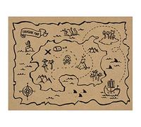 PartyDeco - Paquete de 30 manteles Individuales de Papel Americano con Mapa del Tesoro Piratas, 40 x 30 cm, Color, ppt1