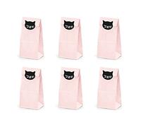PartyDeco – Bolsas de papel para dulces Paquete de 6 con pegatinas de gatitos Color TNS11