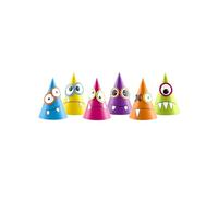 PartyDeco Gorras de cono CPP9 – Paquete de 6, colores personalizables y monstruos simpáticos