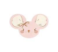 PartyDeco Servilleta de papel, diseño de ratón, rosa pálido, rosa pálido, para baby shower para niñas, fiestas de género, cumpleaños, 1º cumpleaños, decoración de mesa
