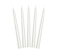 PartyDeco Velas de mesa SKMET-070M 24 cm blanco brillante 10 unidades