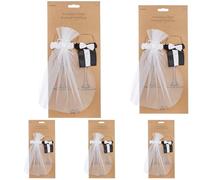 PartyDeco uk-karton - Juego de 2 piezas para cubrir las copas - Forma de vestidos de novios (Paquete de 5)