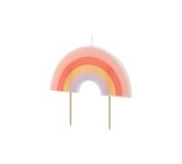 PartyDeco Vela de cumpleaños arco iris | 4,5 cm