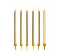 PartyDeco Velas de té color dorado 12,5 cm