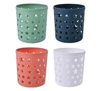 PartyKindom 4piezas Conjunto Cubos de Plástico Decorativos para Bolígrafos Contenedores de Almacenamiento Multifuncionales con Diseño de Estrella de Cinco Puntas Colores Verde Azul Naranja