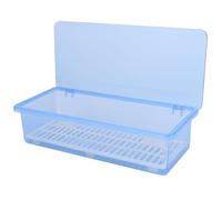 PartyKindom Caja de Almacenamiento de Plástico Azul y Sistema de Drenaje Tapa , Diseño Moderno para Mantener Utensilios Limpios y Secos para Palillos y Cubiertos en Cocina