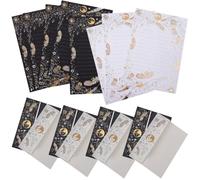 PartyKindom Juego de Papel para Sobres y Cartas Diseño Creativo de Estampado en Caliente, Papel Kraft Suave para Escribir, 1 Set Adecuado para Enviar Tarjetas y Notas Estilo Varios estilos