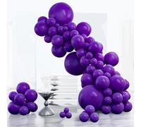 PartyWoo Globos de color morado oscuro, 123 piezas de diferentes tamaños de 18, 12, 10, 5 pulgadas, kit de arco de globos morado real, guirnalda para cumpleaños, baby shower, graduación, aniversario