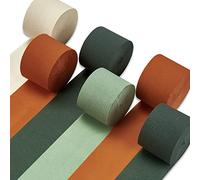 PartyWoo Serpentinas de papel crepé, verde naranja-9607
