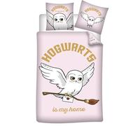 Aymax! Juego de cama reversible Harry Potter Hedwige la Chouette Hogwarts is my home Rosa 140x200 cm
