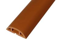 Pasacables Cubierta de Cable Suelo, Protector PVC, alimentación Autoadhesivo, extensión eléctrico, Ranura for conducto, gestión for el hogar(30mm Wide Brown)