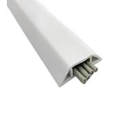 Pasacables Cubierta de Cable Suelo, Protector PVC, alimentación Autoadhesivo, extensión eléctrico, Ranura for conducto, gestión for el hogar(50mm Wide White)