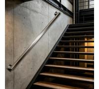 Pasamanos de 30cm - 600cm para escalones interiores y exteriores，barandilla de escalera de acero inoxidable de metal，pasamanos montados en la pared，barra de soporte de seguridad(150cm)