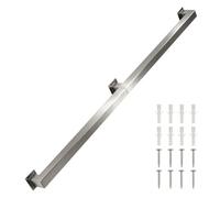 Pasamanos de acero inoxidable para escaleras｜1m 1.5m 2m 300cm 4m 5m Barandilla de escalera de metal Pasamanos sin barreras montado en la pared｜Barandilla interior y exterior con accesorios(80cm)