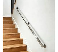 Pasamanos de escalera de acero inoxidable，barandillas industriales pasamanos de 1m 1.5m 2m 2.5m 3m，pasamanos de escalera de tubo cuadrado，pasamanos de montaje en pared para decoración(480cm)