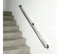 Pasamanos de escalera de acero inoxidable para paredes｜Barandillas de escalera industriales 1.5m 2m 300cm 5m 6m Barandilla de escalera para barandilla interior y exterior barra de agarre(210cm)