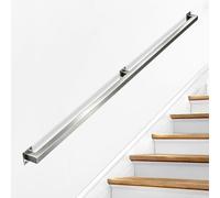 Pasamanos de escalera moderna｜Pasamanos de escalera de acero inoxidable de metal 80cm/100cm/1.5m/2m/300cm pasamanos de montaje en pared para escalones interiores exteriores - Kit completo(210cm)