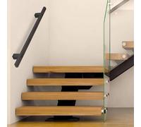 Pasamanos de escalera modernos para paredes, 60cm 80cm 1m 150cm 2m 3m pasamanos de tubo cuadrado de metal negro, barra de apoyo antideslizante para escaleras interiores y exteriores, pasillo de loft(5