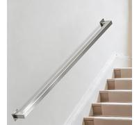 Pasamanos de escalera plateado, barandilla de escalera montada en la pared 1-20 pies, barra de soporte de pasamanos de tubería industrial para interior/exterior loft porche(5.4m)