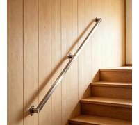Pasamanos de metal para escaleras, 1m 1,5m 2m 3m 5m 6m Barandilla de escalera moderna, barra de agarre de soporte de seguridad montada en la pared para interiores y exteriores(3.9m)