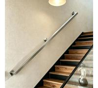 Pasamanos montados en la pared, Pasamanos de barandilla cuadrada de acero inoxidable de 1FT-20FT para escaleras, Barra de agarre industrial para interiores y exteriores(0.8m)