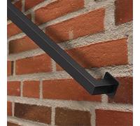 Pasamanos para exteriores - Pasamanos de hierro forjado negro para montaje en pared pasamanos para escaleras pasamanos para exteriores o escaleras interiores barra de seguridad con accesorios(120cm)