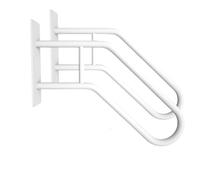 Pasamanos Pasamanos con escalón 2 piezas blanco mate en forma de U for exteriores, manija escalera seguridad montada la pared, barandilla entrada, engrosada