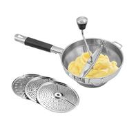 Pasapuré - Acero inoxidable 38 centímetros | Prensapuré manual con discos reemplazables, preparación de comidas, comida para bebés, prensapuré manual de acero inoxidable
