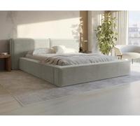 Pascal Morabito-Canapé abatible 140 x 190 cm - Tela rizada - Beige + Colchón - TIMANO