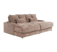 Pascal Morabito-Sofá de 3 plazas con Asiento Profundo en panas Grandes Color Taupe CALAZO