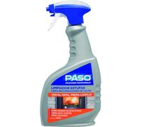 PASO - Limpiador de Estufas - Elimina Hollín, Carbón, Grasa y Alquitrán, Especial para Cristal, Metal, Piedra y Ladrillo, Acción Rápida y Sin Esfuerzo - 500ml