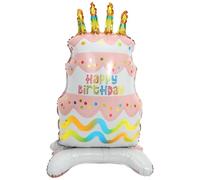 Pastel Globo con Base de Aluminio Foil para Fiesta de Cumpleaños | Fácil de Usar y Combinar, Estilo Vívido y Bonito, Diseño 4d de Pie, Decoración para Celebraciones
