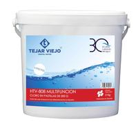 Pastillas de Cloro Multifunción 200 Gramos 5 Acciones para Piscinas. Tratamiento del Agua. Formato de 5 KG - HTV 808 Tableta MULTIFUNCIÓN TEJAR VIEJO