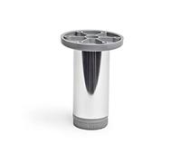 PATA CILÍNDRICA DE ALUMINIO EN ACABADO CROMO BRILLO MOD.405. ALTURA 100mm REI