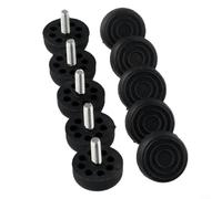 Patas ajustables en altura para muebles M8 con rosca Niveladores de plástico negro, paquete de 10 protectores de suelo antiarañazos para escritorios de 30 mm (M6 x 30 x 20 mm)