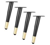 Patas cónicas de piel de hierro negro en D para mesas de café, sofás de cabina y patas de repuesto en 10 cm, 12 cm, 15 cm, 20 cm, 25 cm, tamaños de 3.9 pulgadas y 10 cm