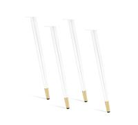 Patas de mesa industriales, ajustables, 4 unidades, patas de piel cónica Sd para mesas de comedor, bancos y aparadores, color blanco/d, 55 cm, con almohadillas protectoras
