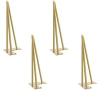Patas de mesa tipo "Ibencoa®" fabricadas en acero laminado en frío, juego de 4 unidades, con un grosor de 10 mm, disponibles en longitudes de 10 a 75 cm, con 2 o 3 barras, e incluyen 16 tornillos y 4 